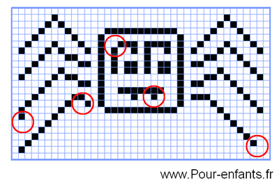 Jeux des différences à imprimer Halloween Dessin d'araignée solution