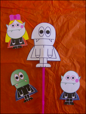 Halloween bricolage enfant fabrication marionnette marotte jeu ombre  fabriquer faire spectacle maternelle jeux occuper enfants marionnettes  marottes activites