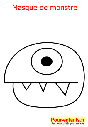 Halloween coloriage masque monstre fabrication masque enfant de Halloween pour d&eacute;guisement enfants