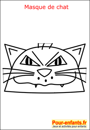 Halloween coloriage masque chat fabrication masque enfant de Halloween pour d&eacute;guisement enfants