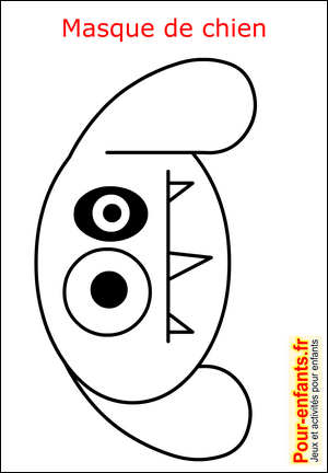 Halloween coloriage masque chien fabrication masque enfant de Halloween pour d&eacute;guisement enfants