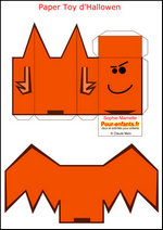 Paper toy Halloween à imprimer gratuit faire paper toys chauve souris gratuit