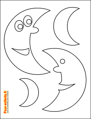 Silhouette lune Halloween forme lune Halloween pochoir lune Halloween gabarit lune Halloween patron lune Halloween modèles lunes Halloween. Pour les bricolages et activités manuelles des enfants.