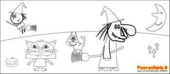 coloriage calendrier mensuel halloween 2011