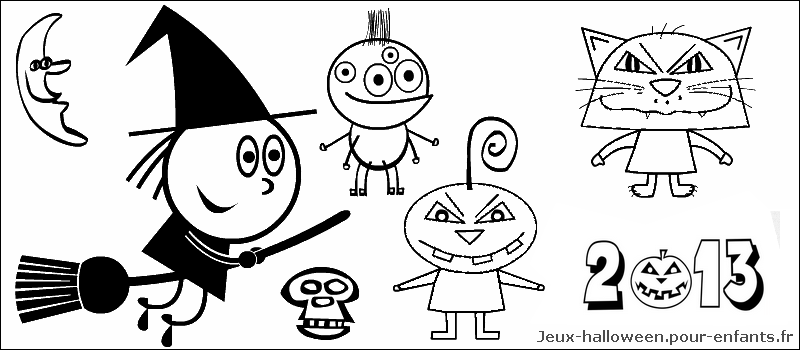 CALENDRIER coloriage calendrier  2013 à imprimer avec personnages d'Halloween