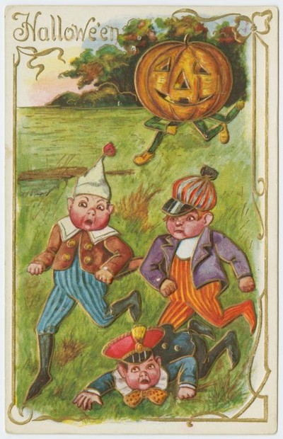 carte postale ancienne Halloween