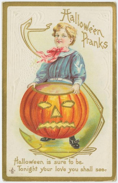 carte postale ancienne Halloween