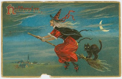carte postale ancienne Halloween
