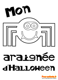 HALLOWEEN Coloriage d'araigne kawaii  imprimer gratuitement