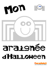 HALLOWEEN Coloriage d'araigne rigolote  imprimer en grand