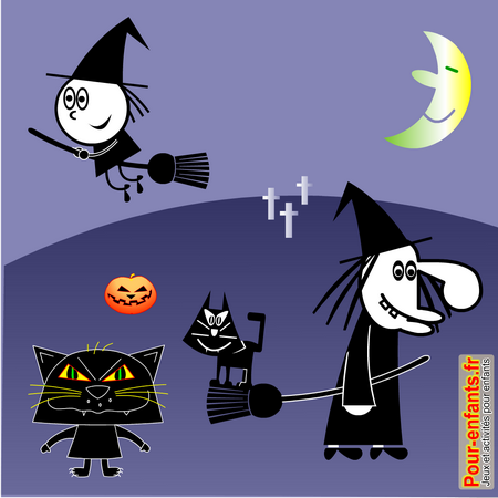 dessins de chats Halloween