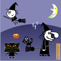 Dessiner Halloween : dessin de chats