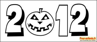 Halloween 2012 Dessin àa imprimer coloriage date Halloween 2012 gratuit citrouille