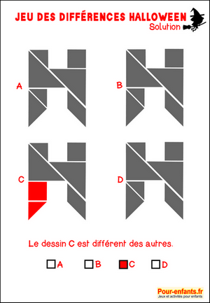 Jeux à imprimer Halloween tangram lettre h jeu d'Halloween des diffrences gratuit imprimable gratuitement