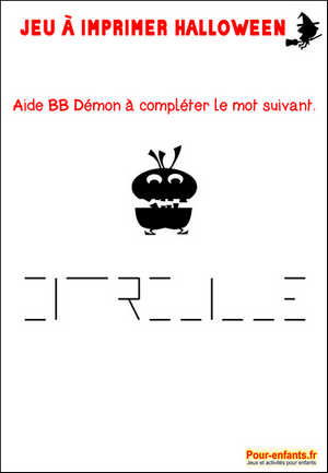 Jeux à imprimer Halloween jeu d'Halloween à imprimer gratuit imprimable gratuitement