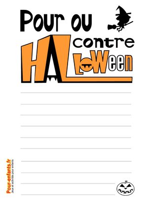 Papiers à lettres à imprimer Pour ou contre Halloween Imprimable en couleurs