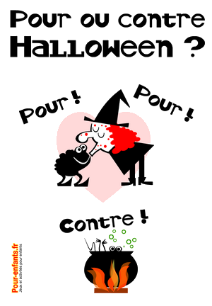 Pour ou contre Halloween Dessin à imprimer