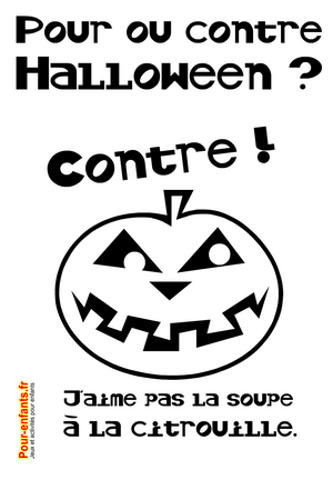 Pour ou contre Halloween Dessin à imprimer