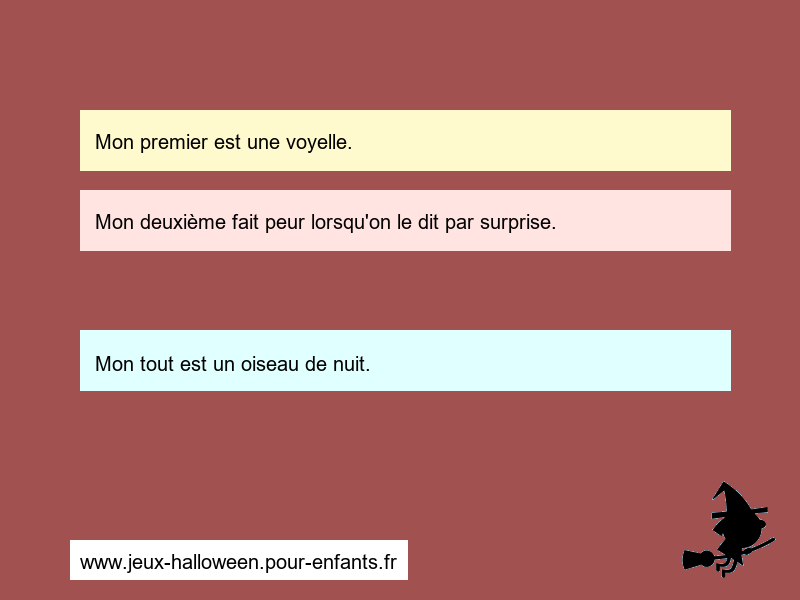 Charade Halloween : Hibou - illustration