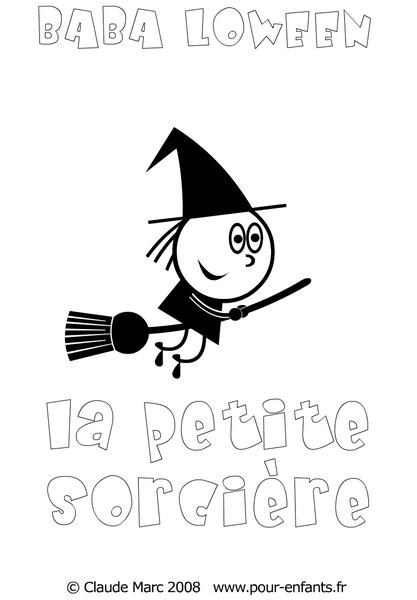 Coloriages pour Halloween. Coloriages et dessins de sorcières.